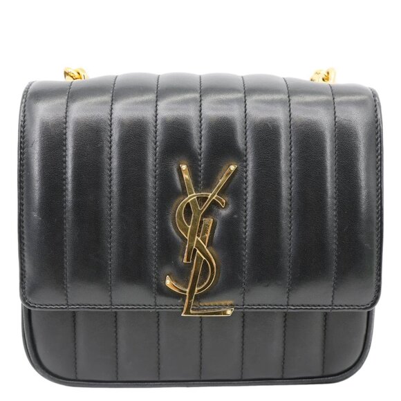 Yves Saint Laurent  Vicky Medium Vertical Quilted Leather Chain Crossbody Bag - Picture 3 of 14